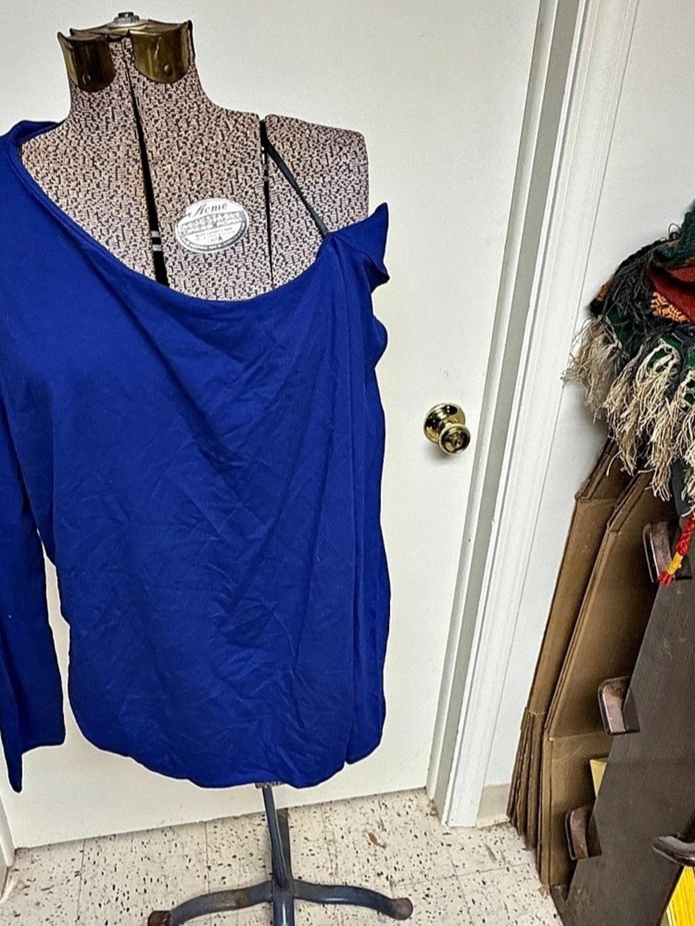 Halogen Long Sleeve Top in Blue Size XXL Like New